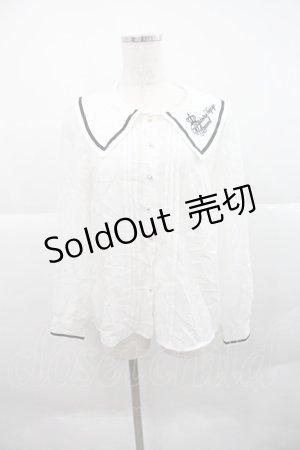 画像: Amavel / タイ付きセーラーブラウス  白Ｘ黒 I-25-12-22-006-CA-BL-SA-ZI