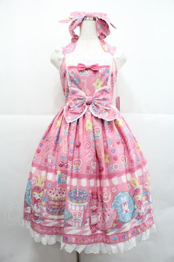 画像1: Angelic Pretty / Toy's Donut DinerジャンパースカートSet  ピンク I-25-12-22-052-AP-OP-SA-ZI (1)