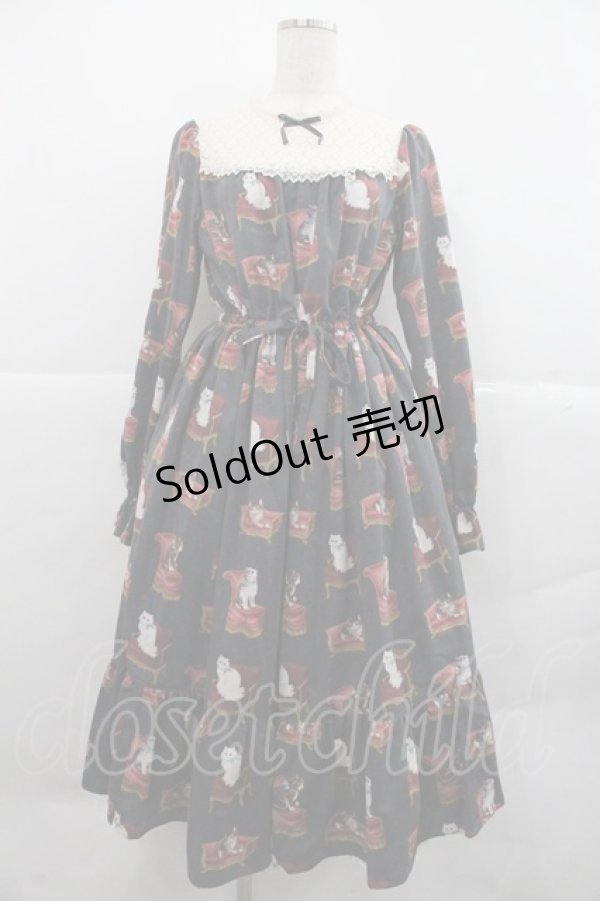 Melody BasKet / Cats castleレースヨークワンピース 黒 I-25-12-22