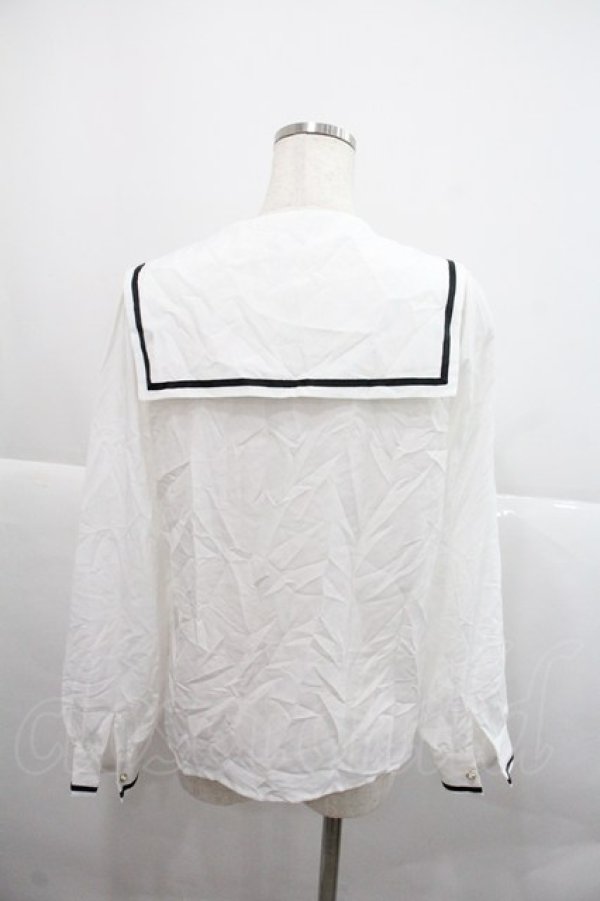 画像4: Amavel / タイ付きセーラーブラウス  白Ｘ黒 I-25-12-22-006-CA-BL-SA-ZI (4)