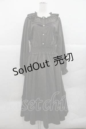 画像: m petit by misako / フリル襟長袖ワンピース 4L ブラウン I-25-12-22-065-LO-OP-SA-ZI