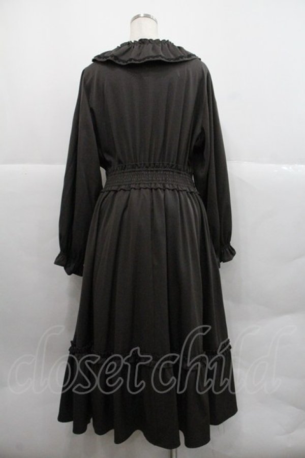 画像2: m petit by misako / フリル襟長袖ワンピース 4L ブラウン I-25-12-22-065-LO-OP-SA-ZI (2)