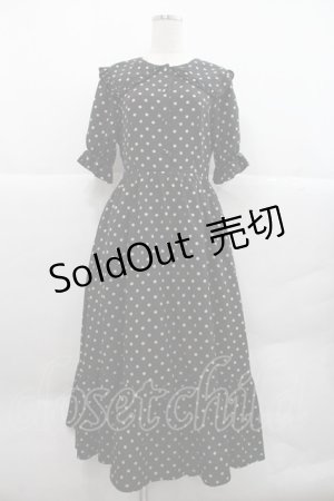 画像: m petit by misako / 梨地水玉半袖ワンピース M 黒 I-25-12-22-066-LO-OP-SA-ZI