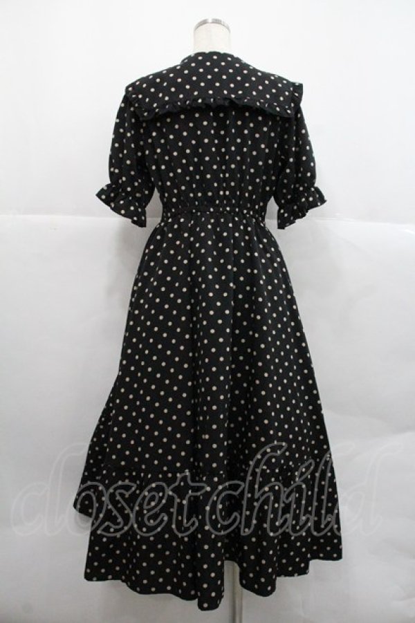 画像2: m petit by misako / 梨地水玉半袖ワンピース M 黒 I-25-12-22-066-LO-OP-SA-ZI (2)