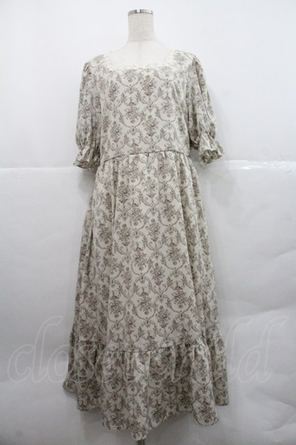 画像1: m petit by misako / ダマスク柄ワンピース 3L アイボリー I-25-12-22-070-LO-OP-SA-ZI (1)