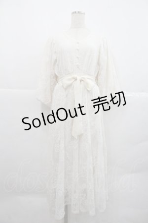 画像: axes femme / ボリューム袖総レースワンピース Ｆ 生成り I-25-12-22-073-AX-OP-TE-ZI