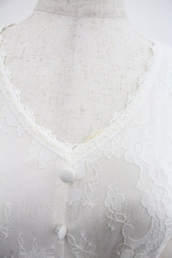 画像3: axes femme / ボリューム袖総レースワンピース Ｆ 生成り I-25-12-22-073-AX-OP-TE-ZI (3)