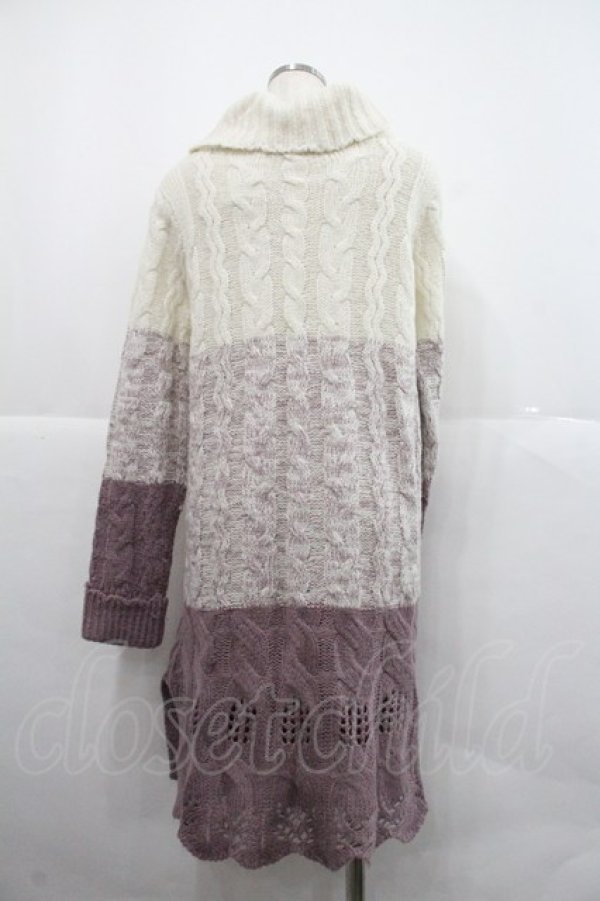 画像2: axes femme / 編上グラデーションニットワンピース Ｍ パープル I-25-12-22-074-AX-OP-TE-ZI (2)