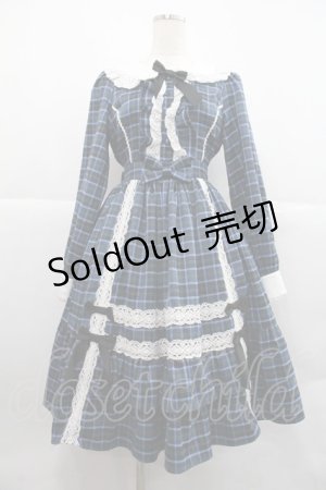 画像: axes femme kawaii / タータンチェックチェックワンピース  青 I-25-12-22-076-AX-OP-SA-ZI