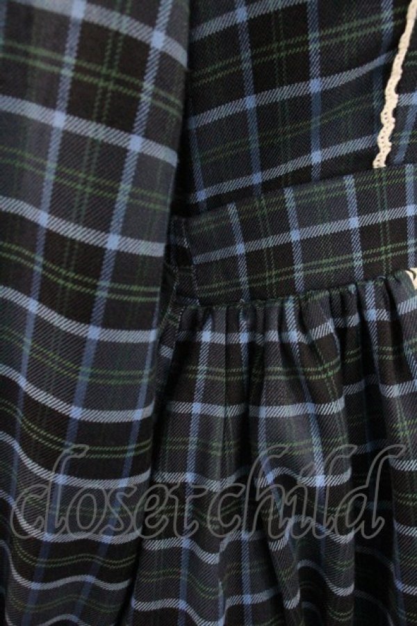 画像3: axes femme kawaii / タータンチェックチェックワンピース  青 I-25-12-22-076-AX-OP-SA-ZI (3)