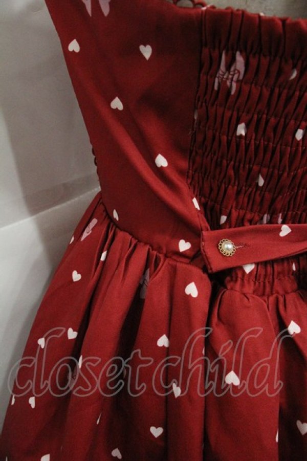 画像3: axes femme kawaii / ハートドット柄ジャンスカ  赤 I-25-12-22-077-AX-OP-SA-ZI (3)