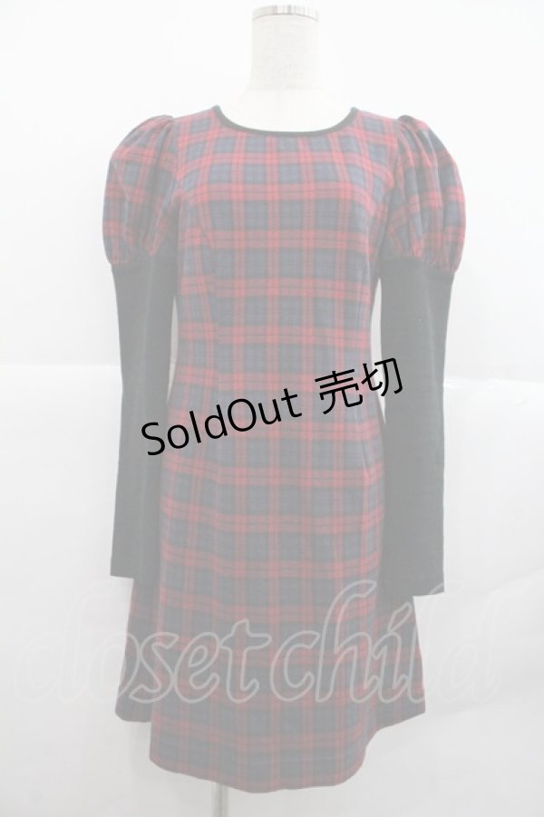 画像1: MILK / Princessカットワンピース  レッド×ネイビー I-25-12-22-078-ML-OP-SA-ZI (1)