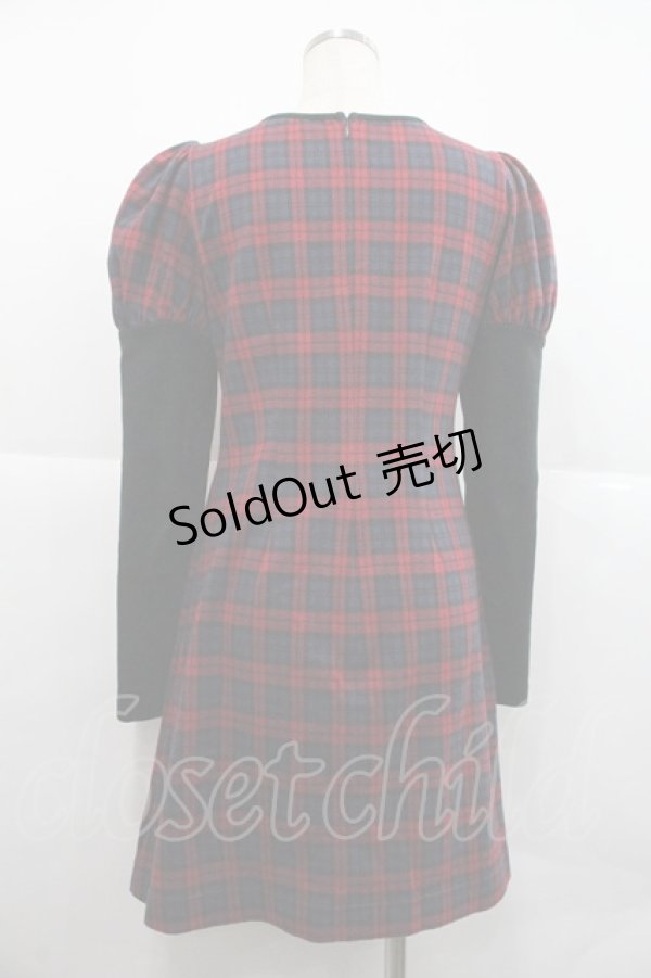 画像2: MILK / Princessカットワンピース  レッド×ネイビー I-25-12-22-078-ML-OP-SA-ZI (2)