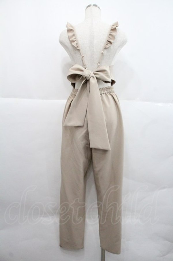 画像2: Maison de FLEUR Petite Robe / バックリボンサロペット M ベージュ I-25-12-22-079-EL-PA-SA-ZI (2)