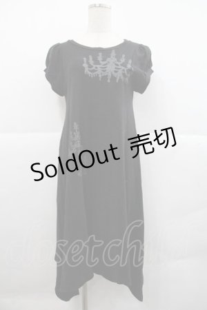 画像: MIHO MATSUDA / シャンデリアptカットソーワンピース  ブラック I-25-12-22-081-GO-OP-SA-ZI