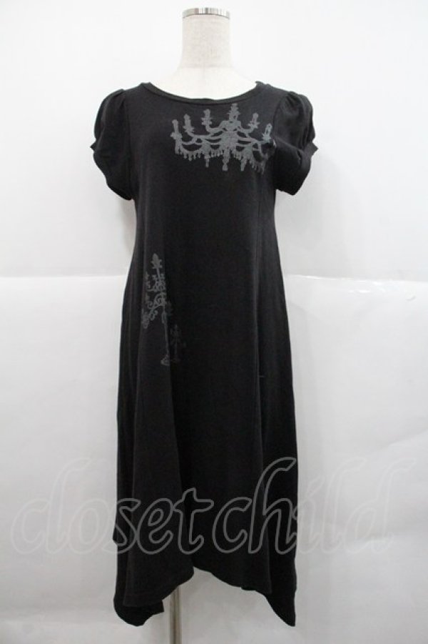 画像1: MIHO MATSUDA / シャンデリアptカットソーワンピース  ブラック I-25-12-22-081-GO-OP-SA-ZI (1)