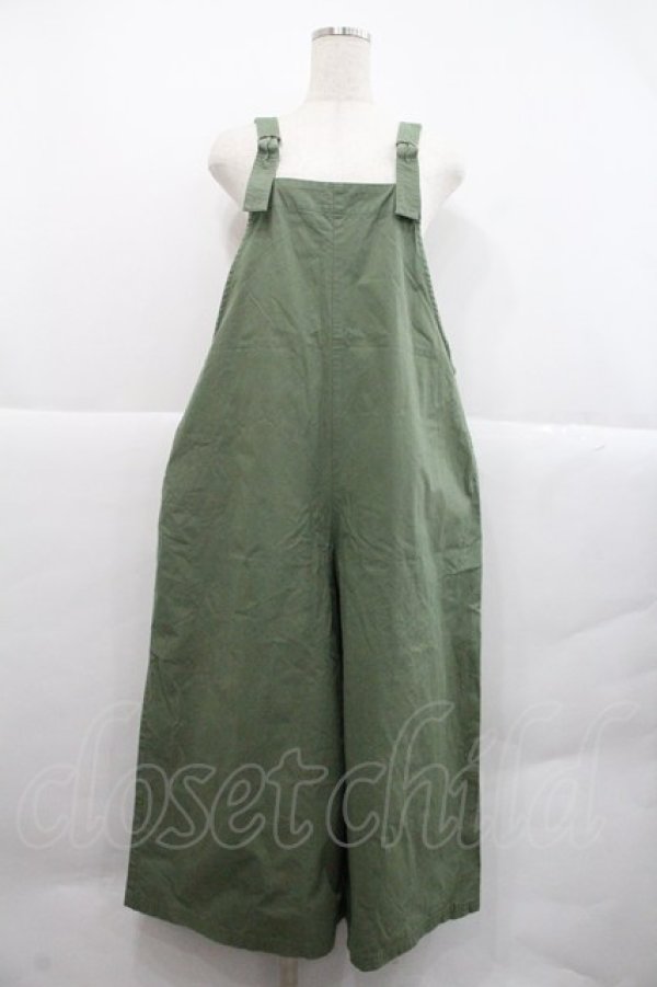 画像1: PINK HOUSE / ロゴ刺繍サロペット  グリーン I-25-12-22-084-LO-OP-SA-ZI (1)