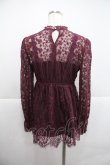画像2: axes femme / ビスチェ切替風レースブラウス M ワイン I-25-12-22-001-AX-BL-TE-ZI (2)