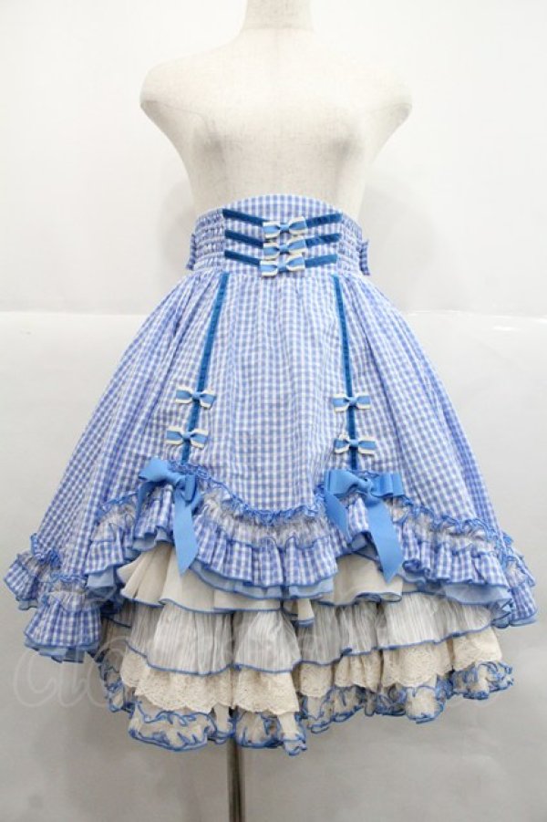 画像1: Hoshibako Works / MARION CREPES ×HoshibakoWorks デコレーションバッスルスカート  ブルー I-25-12-22-085-LO-SK-SA-ZI (1)