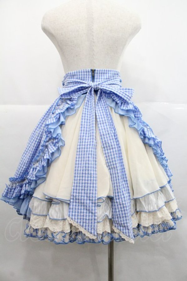 画像2: Hoshibako Works / MARION CREPES ×HoshibakoWorks デコレーションバッスルスカート  ブルー I-25-12-22-085-LO-SK-SA-ZI (2)