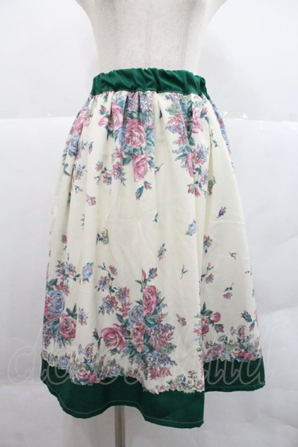 画像1: Physical Drop / フラワープリントスカート  白 I-25-12-22-087-LO-SK-SA-ZI (1)