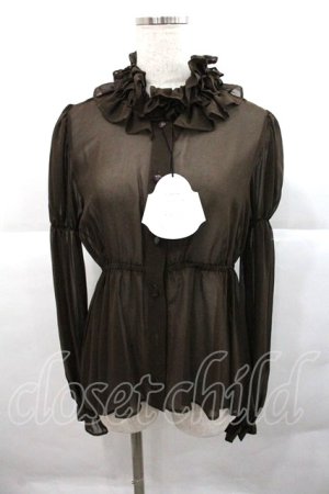 画像: ALICE and the PIRATES / ベビードールシフォンブラウス  ブラウン I-25-12-22-010-PA-BL-SA-ZI