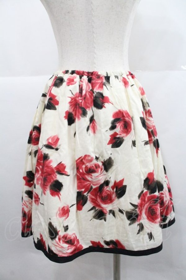 画像2: MILK / ローズptスカート  アイボリー×レッド I-25-12-22-089-ML-SK-SA-ZI (2)