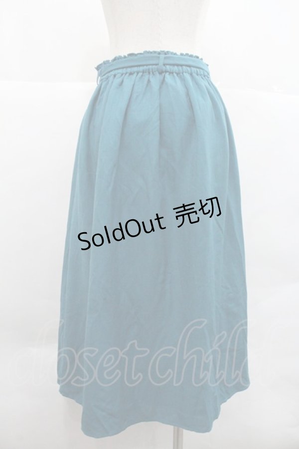 画像2: axes femme / アラジン刺繍ミディスカート M 青Ｘ白 I-25-12-22-091-AX-SK-SA-ZI (2)