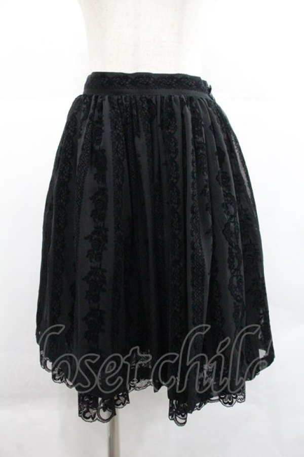 画像1: MIHO MATSUDA / フロッキーミニスカート M ブラック I-25-12-22-094-GO-SK-SA-ZI (1)