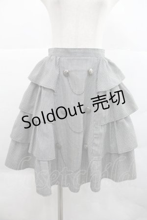 画像: ALICE and the PIRATES / サイドフリル千鳥スカート  ブラック×ホワイト I-25-12-22-095-PA-SK-SA-ZI