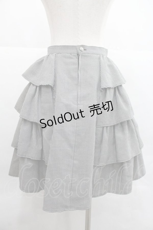 画像2: ALICE and the PIRATES / サイドフリル千鳥スカート  ブラック×ホワイト I-25-12-22-095-PA-SK-SA-ZI (2)