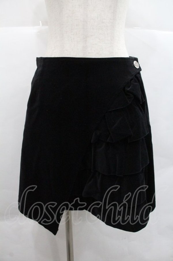 画像1: MIHO MATSUDA / 別珍フリルスカート M ブラック I-25-12-22-098-GO-SK-SA-ZI (1)