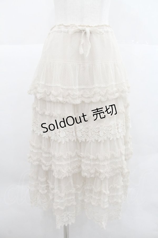 画像1: PINK HOUSE / ローズレースドットチュールスカート  生成り I-25-12-22-099-LO-SK-SA-ZI (1)