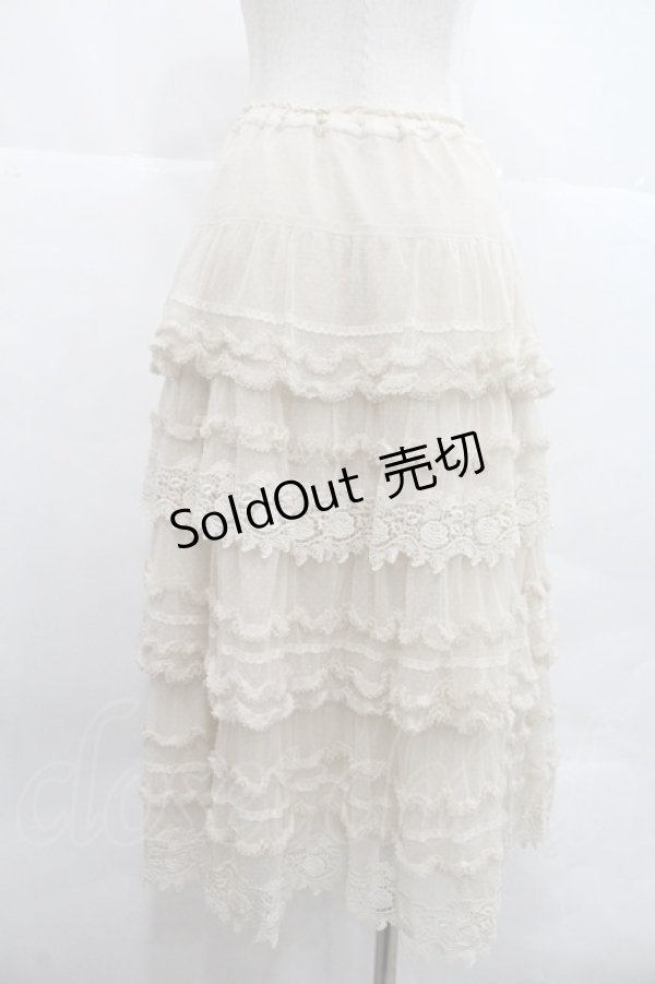 画像2: PINK HOUSE / ローズレースドットチュールスカート  生成り I-25-12-22-099-LO-SK-SA-ZI (2)
