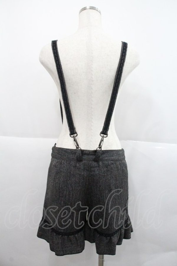 画像2: MIHO MATSUDA / サスペンダー付ツイードショートパンツ M ブラック I-25-12-22-101-GO-PA-SA-ZI (2)
