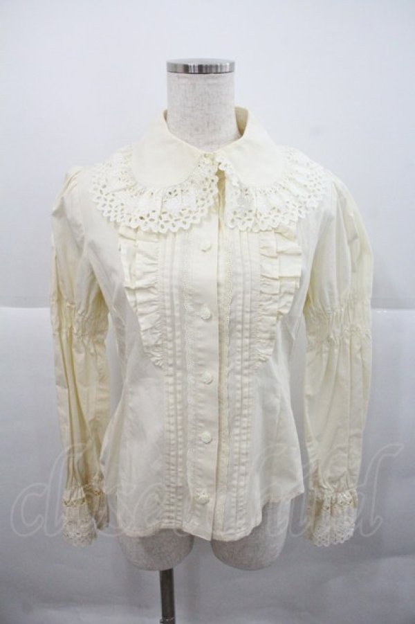 画像1: BABY,THE STARS SHINE BRIGHT / 後ろピンタック長袖リボンタイ付ブラウス  キナリ I-25-12-22-012-BA-BL-SA-ZI (1)