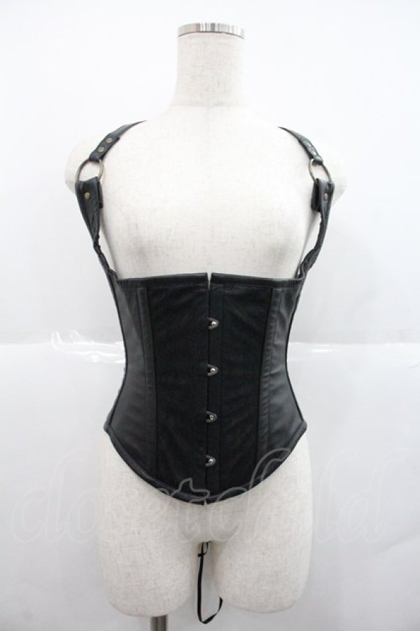 画像1: abilletage / レザービスチェ  黒 I-25-12-22-107-GO-JA-SA-ZI (1)