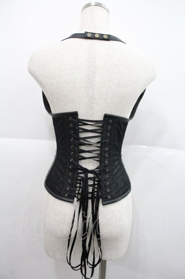 画像2: abilletage / レザービスチェ  黒 I-25-12-22-107-GO-JA-SA-ZI (2)