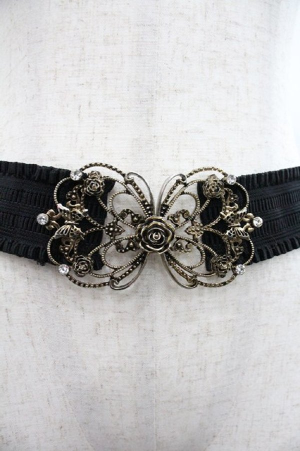 画像3: axes femme / 立体バラ×蝶ゴムベルト  ゴールド I-25-12-22-109-AX-BL-TE-ZI (3)