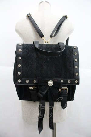 画像: Swankiss / レースリボンリュック  黒 I-25-12-22-112-CA-BG-SA-ZI