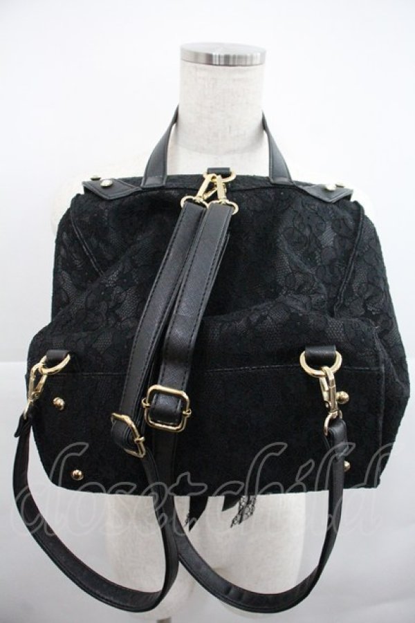画像2: Swankiss / レースリボンリュック  黒 I-25-12-22-112-CA-BG-SA-ZI (2)