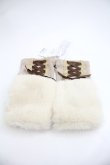画像1: axes femme / レースアップ×ファー使い手袋  ベージュ I-25-12-22-119-AX-ZA-TE-ZI (1)