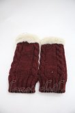 画像2: axes femme / リボン付フェミニンニット手袋  ワイン I-25-12-22-120-AX-ZA-TE-ZI (2)
