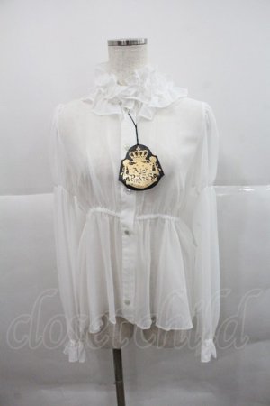 画像: ALICE and the PIRATES / ベビードールシフォンブラウス  白 I-25-12-22-013-PA-BL-SA-ZI