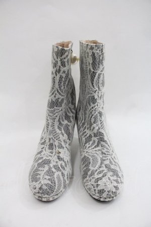 画像: axes femme / 総レースミドルブーツ L ホワイト I-25-12-22-122-AX-SH-TE-ZI