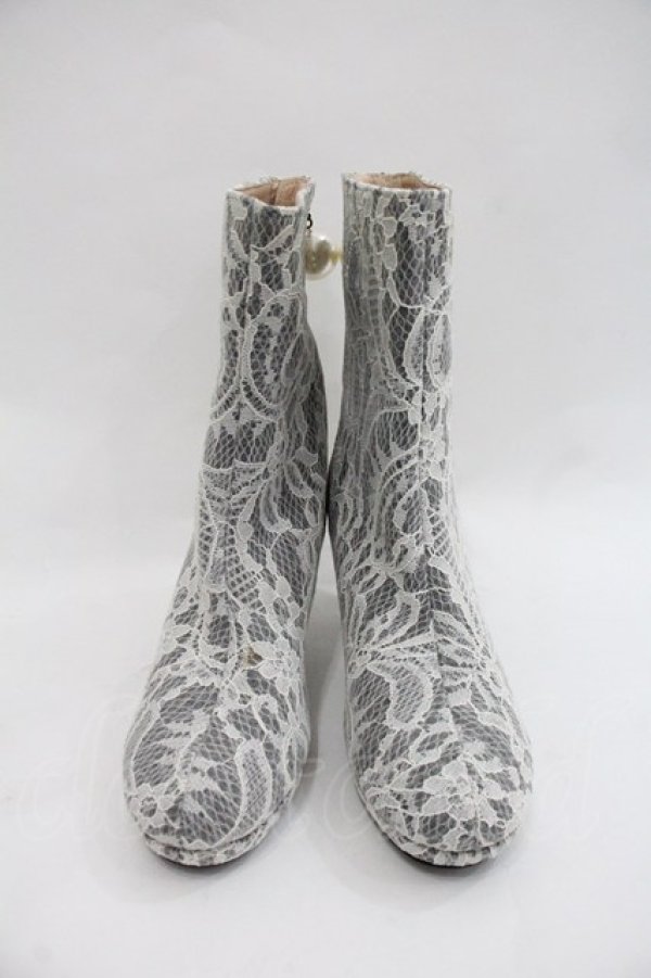 画像1: axes femme / 総レースミドルブーツ L ホワイト I-25-12-22-122-AX-SH-TE-ZI (1)