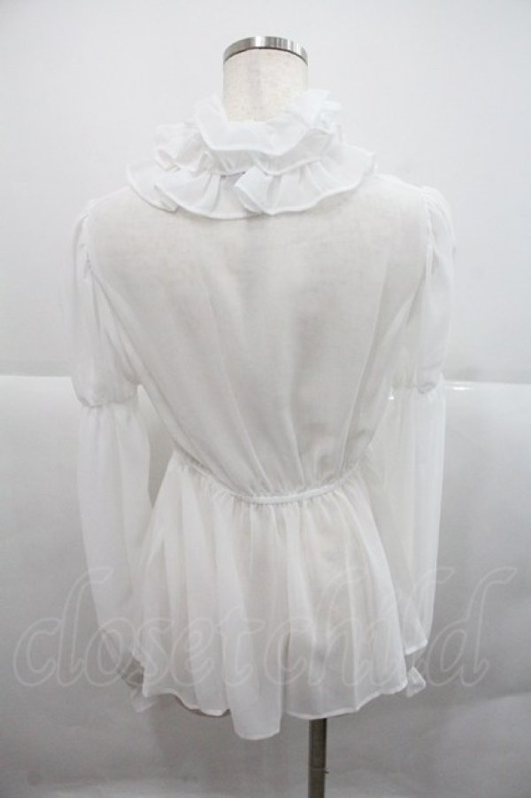 画像2: ALICE and the PIRATES / ベビードールシフォンブラウス  白 I-25-12-22-013-PA-BL-SA-ZI (2)