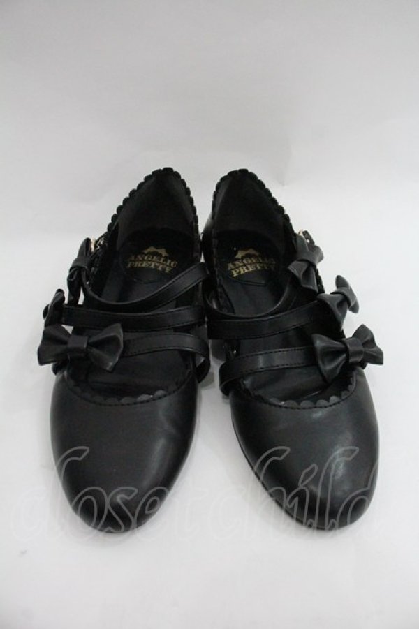 画像1: Angelic Pretty / お散歩リボンシューズ S 黒 I-25-12-22-124-AP-SH-SA-ZI (1)