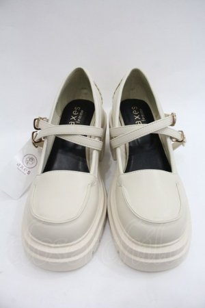 画像: axes femme / ２連ストラップ厚底シューズ Ｍ 生成り I-25-12-22-125-AX-SH-TE-ZI