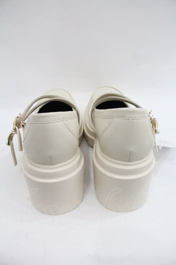 画像2: axes femme / ２連ストラップ厚底シューズ Ｍ 生成り I-25-12-22-125-AX-SH-TE-ZI (2)